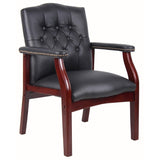 ZNTS Leather Reception Guest Chairs W/Padded Seat and Arms Ergonomic Mid-Back Office Executive Side Chair 27913111