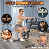 ZNTS Squat Machine for Home, Assist Trainer for Workout Foldable with Resistance Bands, for Botty 68966373