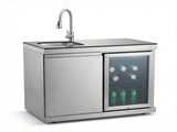Sink and Fridge Combo for Outdoor Kitchen, 70L Refrigerator and Sink with Pull-Down Faucet, Brushed W3867P571597