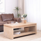 Modern Wood Coffee Table with Beaded Trim 47
