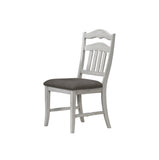 ZNTS Contemporary Antique White Side Chairs Upholstered Cushion Seat Ladder Back 2pc Dining Chairs B011P251644