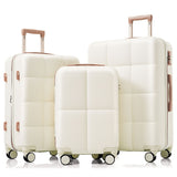 Luggage Set of 3, Airline Certified Carry-on Luggage with Cup Holder, ABS Hard Shell Luggage with N726P296016R