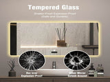 48x32in Frameless bathroom mirror with light, LED backlit mirror, tri-color dimming, anti-fog W2709P268893