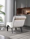 COOLMORE Modern Velvet Armless Accent Living Room Chair / Leisure Chair,Upholstered Fabric Button W39550129