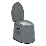 ZNTS Portable Toilet with Non-slip Mat Grey 56598783