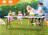 5FT Foldable Picnic Table, HDPE Top 400LBS Capacity Camping Table with Handle, White 10852127