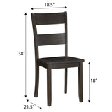 Distressed Walnut Ladder Back Side Chairs B062P182729