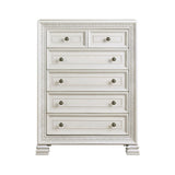 ZNTS Classic Luxury Pearl White Finish Chest of 5x Drawers Wooden Bedroom Furniture 1pc, Dart Molding B011P242370