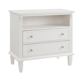 Open Space and 2 Drawers Dresser Nightstand with Charging Station, Farmhouse End Table with USB W1693P216932