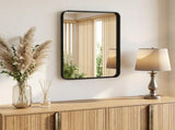 Anti-Fog Bathroom Wall Mirror 22" x 30" Shatterproof Mirror with Rectangular Metal Frame, Black 01406239