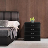 ZNTS [FCH] Modern Simple 4-Drawer Dresser Black 67789972