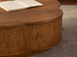 Flower-Shaped Rattan Coffee Table with Lift-Off Lid Storage, Boho-Chic Style, Perfect for Cozy W3081P464745