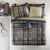 Twin XL Plaid Comforter Set with Bed Sheets B03595827