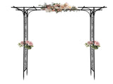 206*41*216cm Iron 16mm Tube Flat Top Courtyard Iron Arch Black 07933223