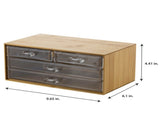 3 Tier 4 Drawer Cosmetic Organizer and Jewelry Chest in Bamboo 87247184