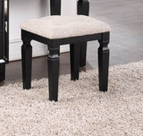 Traditional Formal Black Color Vanity Set w Stool Storage Drawers 1pc Bedroom Furniture Set Tufted B011111845