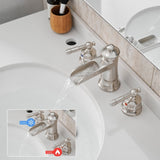 Bathroom Faucets for Sink 3 Hole Brushed Nickel 8 inch Widespread Bathroom Sink Faucet with Pop Up W1932P179930