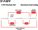 Barbell Bar Plates 4Ft Solid Iron Fitness Weightlifting 27331842
