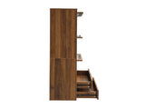 Tall Kitchen Pantry Cabinet with Glass Doors, 2 Drawers, Freestanding Storage Organizer for Kitchen, W331P533616