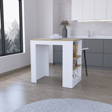 Harlan Kitchen Island, Counter Height Table Top with 3-Side Shelf B128P148714
