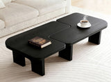 Modern Black Wooden Nesting Coffee Table Set, 70.86" Extendable Splicing Center Table for Living W2295P365033