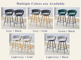 Two-piece rotating swivel chair, Dark gray cotton linen soft seat, golden metal legs, rust-proof W2920P281916