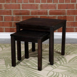 2-Piece Eucalyptus Nesting Table Set, Espresso B046125049
