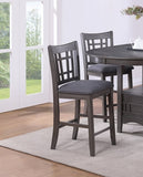 ZNTS Set of 2pc High Chairs Dining Room Furniture Gray Solid wood Counter Height Chairs Upholstered B011P182981