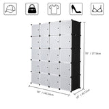 ZNTS 20 Cube Organizer Stackable Plastic Cube Storage Shelves Design Multifunctional Modular Closet 41270526