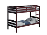 Twin Over Twin Transitional Bunk Bed Arch Design Espresso Finish B2741P590603