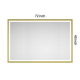 72 x 48 Inch LED Bathroom Mirror with Aluminum Frame, Wall Mounted Vanity Mirror, Anti-Fog, Memory, W2287P283317