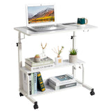 White Wood Grain P2 15MM Particle Board with Melamine Coating Adjustable Computer Desk with 3 USB 35777601