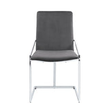 Grey and Chrome Side Chair with Metal Base B062P209297