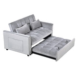 3 in 1 Convertible Sleeper Sofa Bed, Modern Pull Out Couch Bed, Adjustable Backrest, Velvet Loveseat W2121P179225