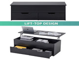 Lift-Top Coffee Table with Storage Center Tables Hidden Compartment & 2 Drawers, Sofa Table For 47700152