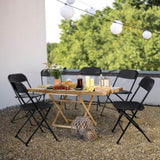4pcs Injection Molding Classic Garden Plastic Folding Chair Black 08507662