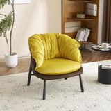Velvet Accent Chair Barrel Chair with Metal Legs Modern Comfy Armchair Accent Reading Chair for 00937279