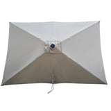 10 x 6.5t Rectangular Patio Solar LED Lighted Outdoor Umbrellas with Crank and Push Button Tilt for W65690316
