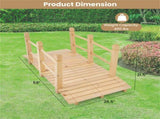 5 Feet Wooden Garden Bridge - 100% Fir Wood Construction, Easy Assembly with Hardware, Ideal for 00678135