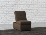 ZNTS Brown Color Stylish 1pc Storage Ottoman Convertible Chair Foam Cushioned Fabric Upholstered Solid B01166424