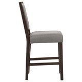 Grey and Espresso Stool with Footrest B062P153903