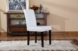 Urban Style Solid Wood Leatherette Padded Parson Chair, White, Set of 2 T2574P164535