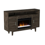 61 Inch Electric Fireplace TV Console for TVs up to 70 inches, Minimal Assembly, Charcoal-Brown GL-B108P160220