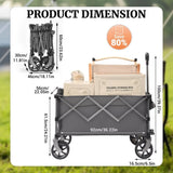 PORTABLE 400L Collapsible Wagon, Folding Wagon Cart , Beach Wagon with Big Wheels, 450LB Heavy Duty 42781808