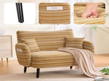 Modern style two-seater sofa with ultra-comfortable armrests, armrest pillows, and storage pockets, W395P376588