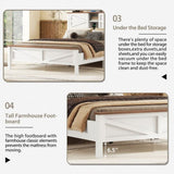 Farmhouse Platform Bed with Double Sliding Barn Door, Queen Size Rustic Wood Bed with
Charging WF317944AAK