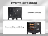 Portable Outdoor Smoker with 2 Detachable Grill Netting Smoking Racks, Charcoal Pan, 4 Air Vents, 54938531