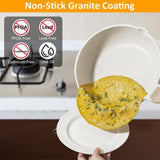 Kitchen Cookware Set Pots and Pans Set White Nonstick Granite Coating Dishwasher Safe Fast Even Heat 67861779