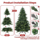 Artificial 4ft Green Christmas Tree with 856 PE/PVC Mixed Branch Tips, Steel wire, Hinged Premium & 20757234