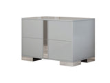 Elegant Nightstand with Metal Foot, Mirrored Bedside Table with 2 Drawers for Bedroom, Living Room, 13916632